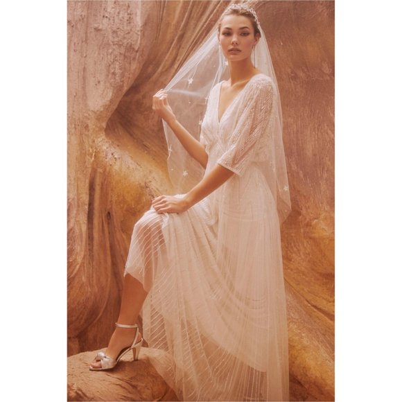 BHLDN Ellesmere Wedding Dress Size 4 Beaded - Picture 5 of 8